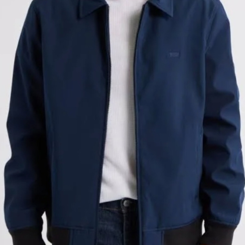 Vesi Navy Blue Waterproof Fleece Lined Bomber Jacket Mens Size Large NWT Office
